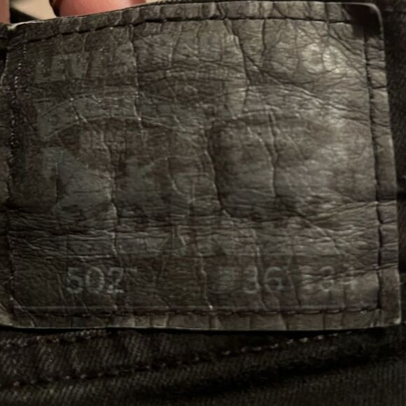 Men’s Levi’s 502 Black Taper Jeans Size 36x34 - Picture 8 of 8